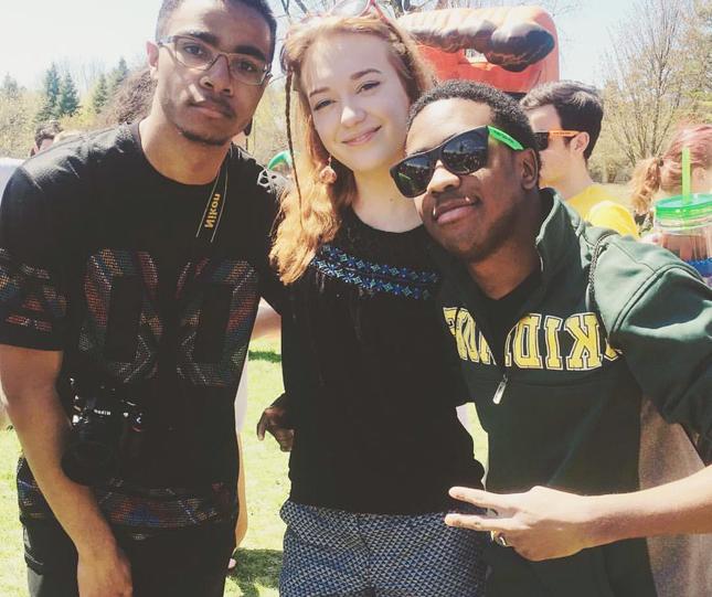 Terence Durrant '19 and friends at Skidmore College